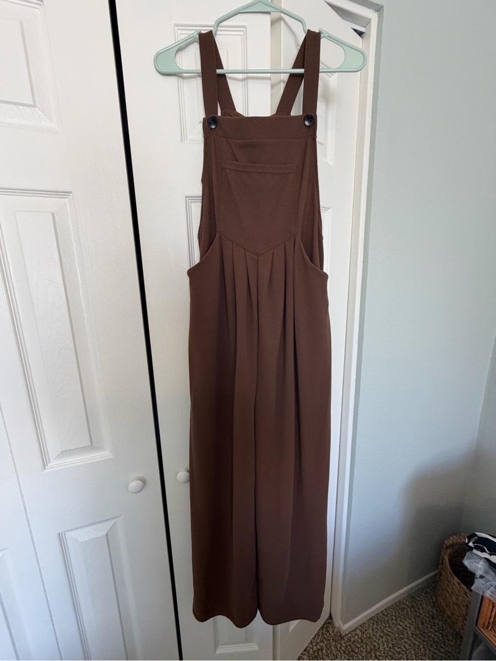 HALARA maternity Brown Wide-Leg Overall Jumpsuit
